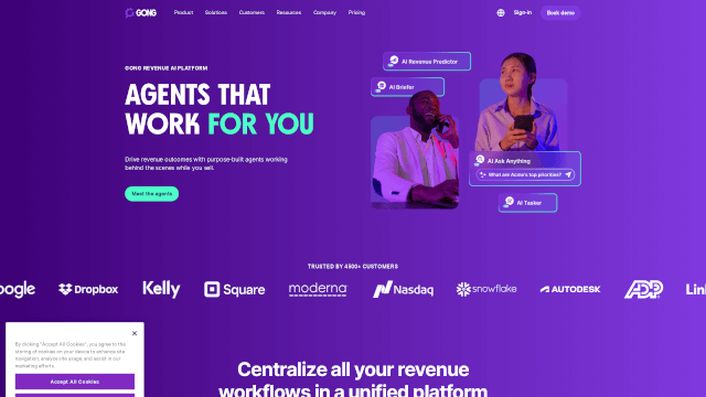 Screenshot of gong.io