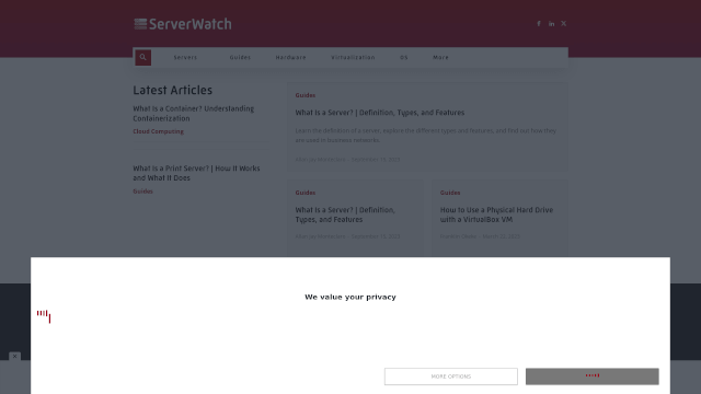 Screenshot of serverwatch.com