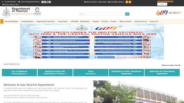 Screenshot of goatourism.gov.in