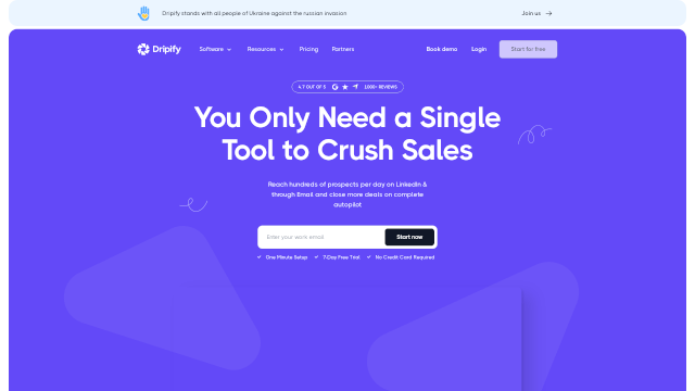 Screenshot of dripify.io