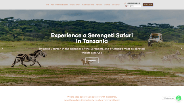 Screenshot of makinitanzaniasafaris.co...