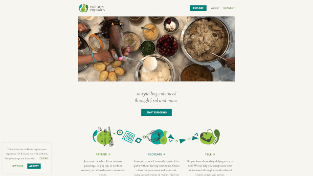 Screenshot of culturescapsules.com