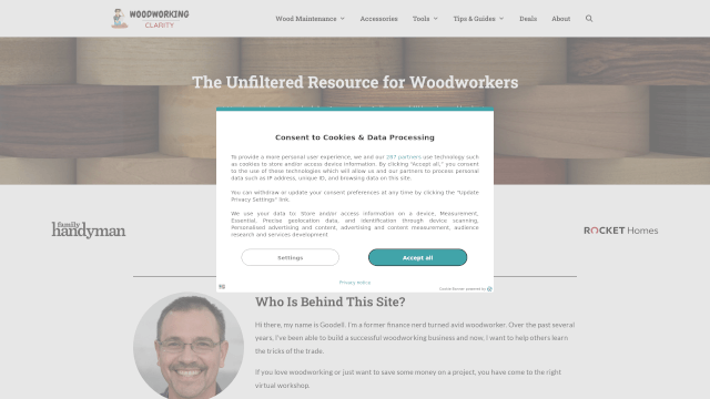 Screenshot of woodworkingclarity.com